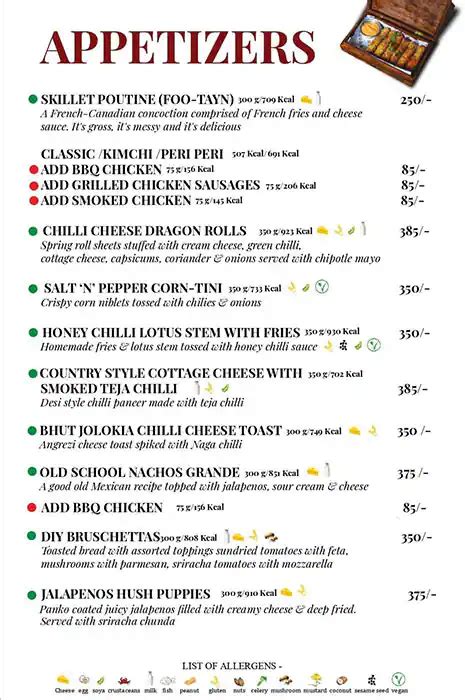Menu of Mocha, Mall Road, Kanpur .